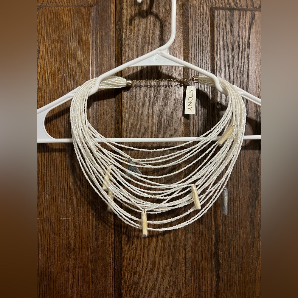 Stony Cream Multi-Strand Necklace